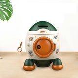 Maxbell Cartoon Rocket Statue Money Bank Tabletop Sculpture Display for Bedroom Green Orange