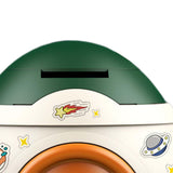 Maxbell Cartoon Rocket Statue Money Bank Tabletop Sculpture Display for Bedroom Green Orange