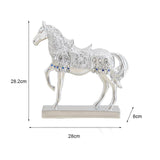 Maxbell Modern Horse Statue Figurine Decorative for Living Room Decoration Ornament Argent