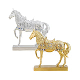 Maxbell Modern Horse Statue Figurine Decorative for Living Room Decoration Ornament Argent