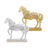 Maxbell Modern Horse Statue Figurine Decorative for Living Room Decoration Ornament Argent