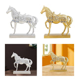 Maxbell Modern Horse Statue Figurine Decorative for Living Room Decoration Ornament Argent