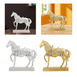 Maxbell Modern Horse Statue Figurine Decorative for Living Room Decoration Ornament Argent