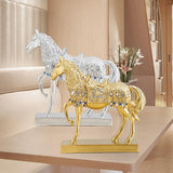 Maxbell Modern Horse Statue Figurine Decorative for Living Room Decoration Ornament Argent