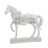Maxbell Modern Horse Statue Figurine Decorative for Living Room Decoration Ornament Argent