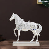 Maxbell Modern Horse Statue Figurine Decorative for Living Room Decoration Ornament Argent