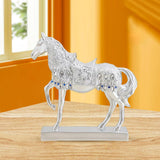 Maxbell Modern Horse Statue Figurine Decorative for Living Room Decoration Ornament Argent