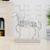 Maxbell Modern Horse Statue Figurine Decorative for Living Room Decoration Ornament Argent