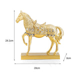 Maxbell Modern Horse Statue Figurine Decorative for Living Room Decoration Ornament Aureate