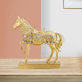 Maxbell Modern Horse Statue Figurine Decorative for Living Room Decoration Ornament Aureate