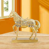 Maxbell Modern Horse Statue Figurine Decorative for Living Room Decoration Ornament Aureate