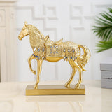 Maxbell Modern Horse Statue Figurine Decorative for Living Room Decoration Ornament Aureate