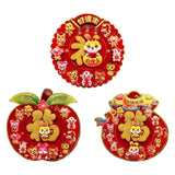 Maxbell Lunar New Year Chinese New Year Door Stickers Flocking Charms for Wedding A