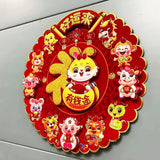 Maxbell Lunar New Year Chinese New Year Door Stickers Flocking Charms for Wedding A