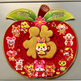 Maxbell Lunar New Year Chinese New Year Door Stickers Flocking Charms for Wedding B