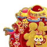 Maxbell Lunar New Year Chinese New Year Door Stickers Flocking Charms for Wedding C