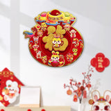 Maxbell Lunar New Year Chinese New Year Door Stickers Flocking Charms for Wedding C