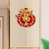 Maxbell Lunar New Year Chinese New Year Door Stickers Flocking Charms for Wedding C