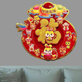 Maxbell Lunar New Year Chinese New Year Door Stickers Flocking Charms for Wedding C