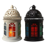Maxbell Retro Style Candle Lantern Candle Holder for Wedding Indoor Outdoor Yard White
