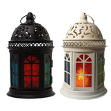 Maxbell Retro Style Candle Lantern Candle Holder for Wedding Indoor Outdoor Yard White