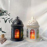 Maxbell Retro Style Candle Lantern Candle Holder for Wedding Indoor Outdoor Yard White