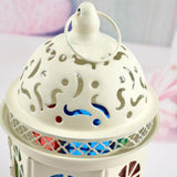 Maxbell Retro Style Candle Lantern Candle Holder for Wedding Indoor Outdoor Yard White
