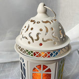 Maxbell Retro Style Candle Lantern Candle Holder for Wedding Indoor Outdoor Yard White