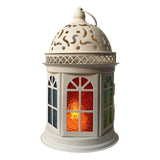 Maxbell Retro Style Candle Lantern Candle Holder for Wedding Indoor Outdoor Yard White