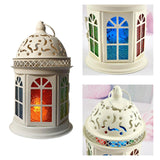 Maxbell Retro Style Candle Lantern Candle Holder for Wedding Indoor Outdoor Yard White