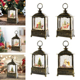 Maxbell Glittering Christmas Music Box Lantern Rotating for Indoor Home Decoration Santa Claus
