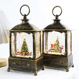 Maxbell Glittering Christmas Music Box Lantern Rotating for Indoor Home Decoration Santa Claus