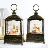 Maxbell Glittering Christmas Music Box Lantern Rotating for Indoor Home Decoration Santa Claus