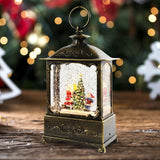Maxbell Glittering Christmas Music Box Lantern Rotating for Indoor Home Decoration Santa Claus