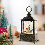 Maxbell Glittering Christmas Music Box Lantern Rotating for Indoor Home Decoration Santa Claus