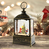 Maxbell Glittering Christmas Music Box Lantern Rotating for Indoor Home Decoration Santa Claus