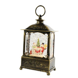 Maxbell Glittering Christmas Music Box Lantern Rotating for Indoor Home Decoration Snowman