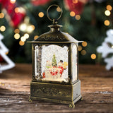Maxbell Glittering Christmas Music Box Lantern Rotating for Indoor Home Decoration Snowman