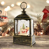 Maxbell Glittering Christmas Music Box Lantern Rotating for Indoor Home Decoration Snowman