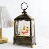 Maxbell Glittering Christmas Music Box Lantern Rotating for Indoor Home Decoration Snowman
