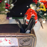 Maxbell Christmas Snow Globes Musical Decoration Indoor New Year Radio Music Box Snowman