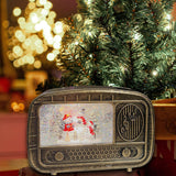 Maxbell Christmas Snow Globes Musical Decoration Indoor New Year Radio Music Box Snowman