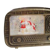 Maxbell Christmas Snow Globes Musical Decoration Indoor New Year Radio Music Box Snowman