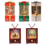 Maxbell Christmas Music Box Lantern Christmas Scene for Home Decor Birthday Gift Red