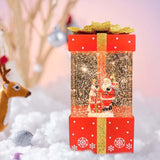 Maxbell Christmas Music Box Lantern Christmas Scene for Home Decor Birthday Gift Red