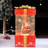 Maxbell Christmas Music Box Lantern Christmas Scene for Home Decor Birthday Gift Red