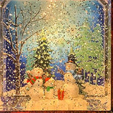 Maxbell Christmas Music Box Lantern Christmas Scene for Home Decor Birthday Gift Snowman Adjustable