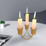 Maxbell Pillar Candle Holder Candelabra Decorative 3 Arms Candlestick Desk Ornament Aureate