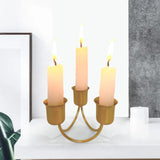 Maxbell Pillar Candle Holder Candelabra Decorative 3 Arms Candlestick Desk Ornament Aureate