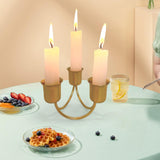 Maxbell Pillar Candle Holder Candelabra Decorative 3 Arms Candlestick Desk Ornament Aureate